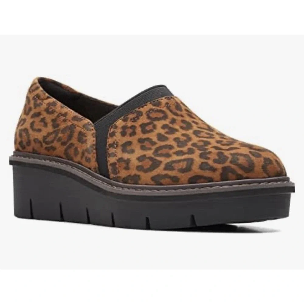 Clarks Airabell Mid Leopard Print Wedges‎ Women's 8 M UK 5.5 D
